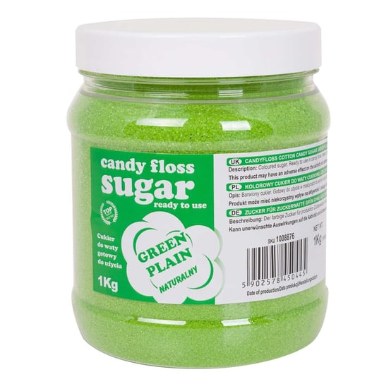 Kolorowy cukier do waty cukrowej zielony naturalny smak waty cukrowej 1kg Inna marka