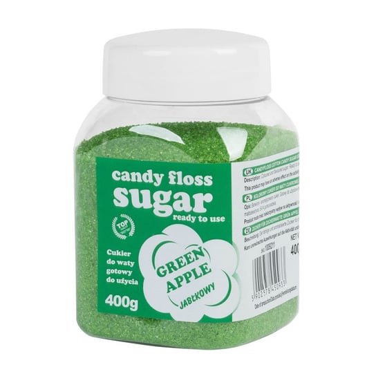Kolorowy cukier do waty cukrowej zielony o smaku jabłkowym 400g GSG24