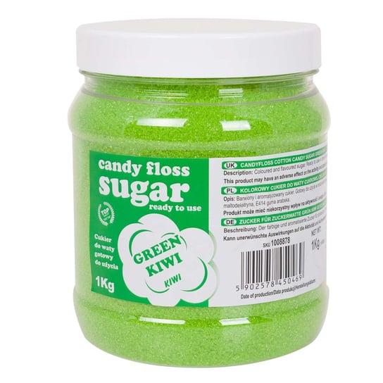Kolorowy cukier do waty cukrowej zielony o smaku kiwi 1kg Inna marka