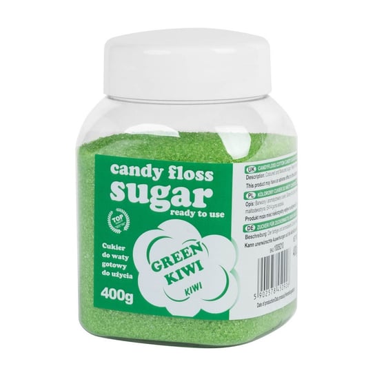 Kolorowy cukier do waty cukrowej zielony o smaku kiwi 400g GSG24