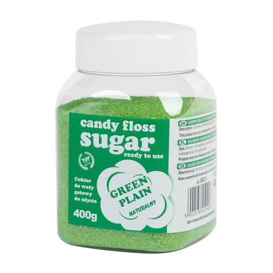 Kolorowy cukier do waty cukrowej zielony o smaku naturalnym 400g Inna marka