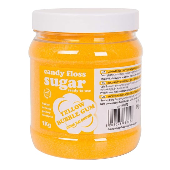 Kolorowy cukier do waty cukrowej żółty o smaku gumy balonowej 1kg Inna marka