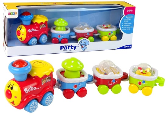 Kolorowy Edukacyjny Pociąg Dla Malucha Światło Dźwięk Lokomotywa Lean Toys