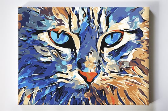 Kolorowy kot, zwierzęta, abstrakcja, malowanie po numerach, blejtram Akrylowo