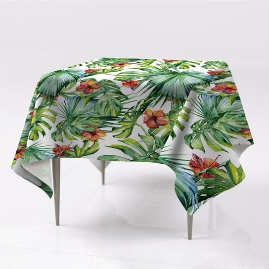 Kolorowy obrus na stół dekoracja Hawajskie liście, Fabricsy, 150x150 cm Fabricsy