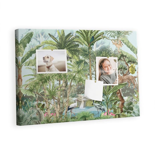 Kolorowy Organizer - Tablica Korkowa z Pinezkami - Natura dżungla przyroda 60x40 cm Inna marka