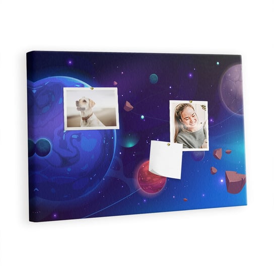 Kolorowy Organizer - Tablica Korkowa z Pinezkami - Planety galaktyka 60x40 cm Inna marka
