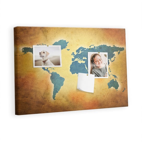 Kolorowy Organizer - Tablica Korkowa z Pinezkami - Stara mapa świata 60x40 cm Inna marka