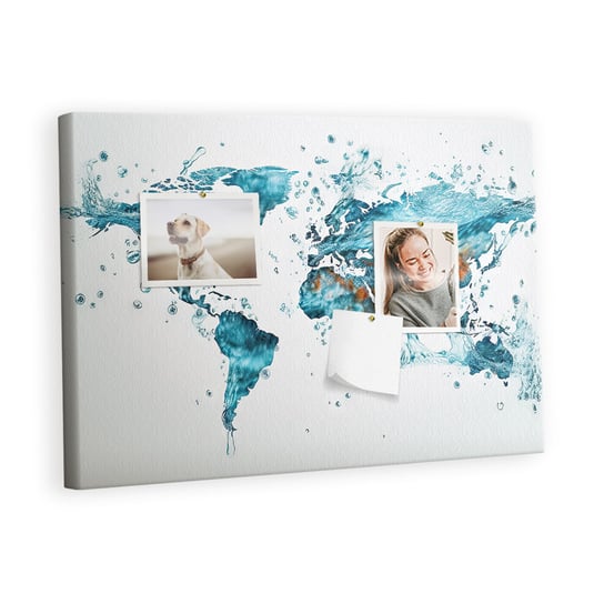 Kolorowy Organizer - Tablica Korkowa z Pinezkami - Wodna mapa świata 60x40 cm Inna marka