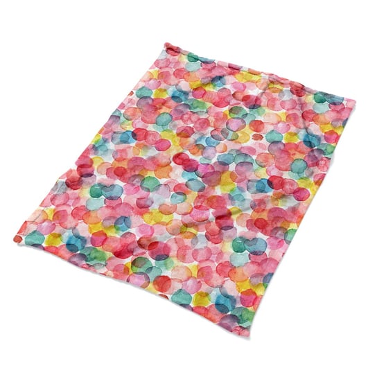 Kolorowy pluszowy koc Kolorowe bąbelki ekologiczny, Fabricsy Fabricsy