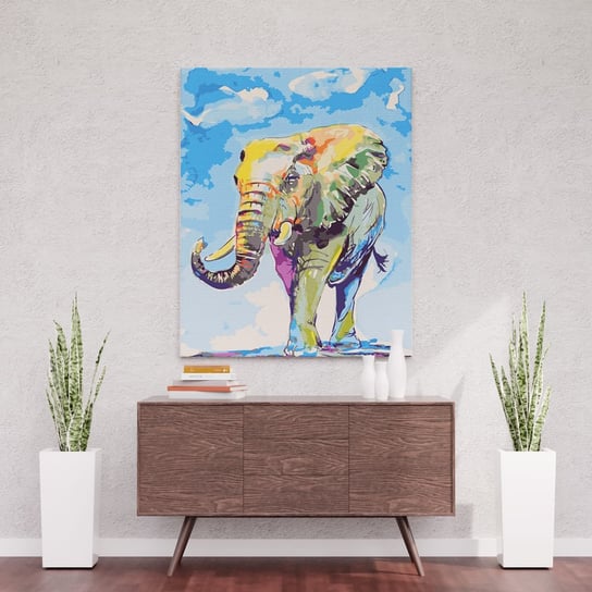 Kolorowy słoń - Malowanie po numerach 50x40 cm ArtOnly