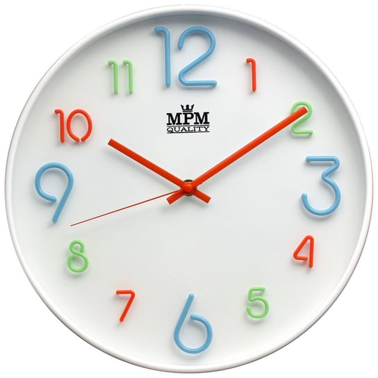 Kolorowy zegar ścienny MPM E01.3459.00 fi 29,5 cm MPM