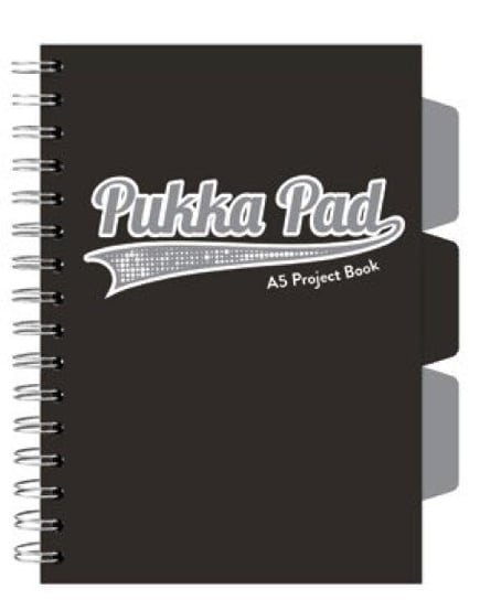 Kołozeszyt A5 czarny z przekładkami 100 kartek Pukka Pad Black Grey Pukka Pad