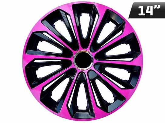Kołpaki EXTRA STRONG pink - black 14", 4 szt. Carmotion