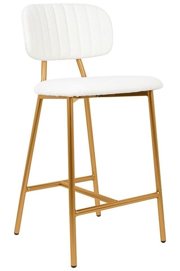 Komfortowe krzesło FABIOLA BOUCLEK H1201100125 białe złote King Home