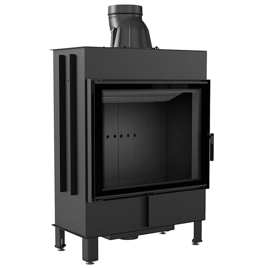 Kominek powietrzny stalowy LUCY 15 kW Ø 200 Black Kratki