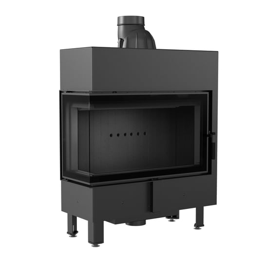 Kominek Powietrzny Stalowy Lucy Slim Lewy Bs 10 Kw Ø 160 Black Kratki