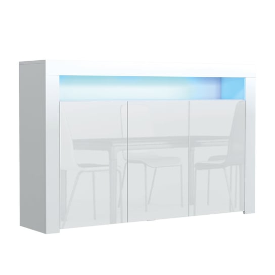 Komoda 155cm RTV ONE FURNITURE - Biały Laminat & Połysk One Furniture