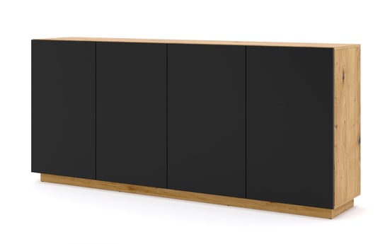 Komoda AURA 4D 198 cm dąb artisan / czarny mat BIM Furniture