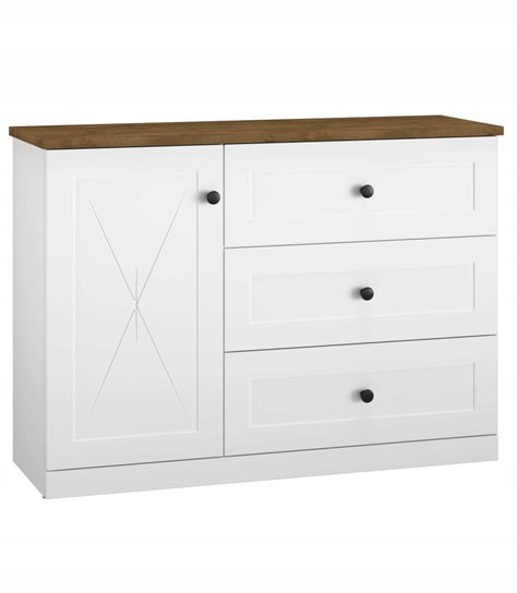 Komoda biała do salonu MDF 120 cm DENVER - bestseller Furnimasters