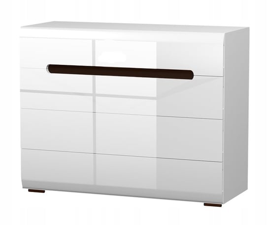 Komoda biała połysk szafka szuflady nowoczesna salon, sypialnia 85cm SYDNEY Furnimasters