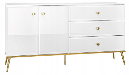 Komoda biała PREMIUM, szafka, szuflady, półki, nowoczesna 160 cm, ATHENA Furnimasters