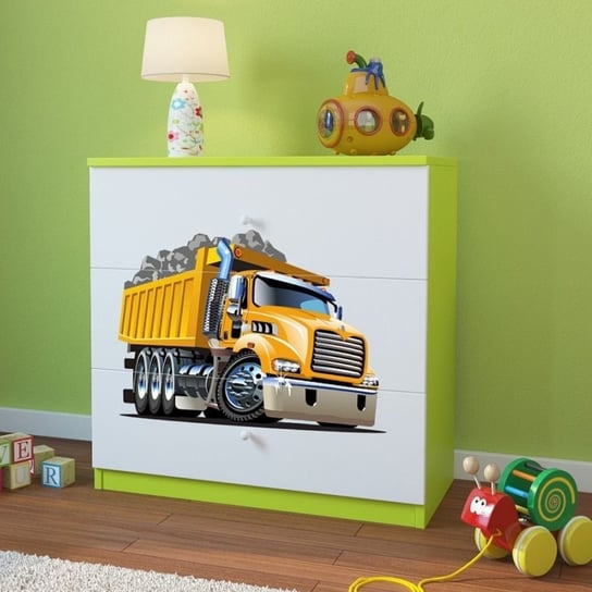Komoda do pokoju dziecięcego, babydreams, ciężarówka, 81 cm, zielona Kocot Kids
