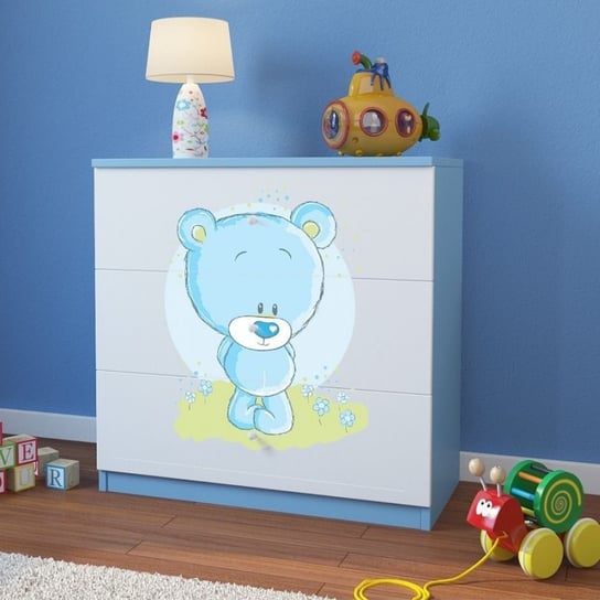 Komoda do pokoju dziecięcego, babydreams, niebieski miś, 81 cm, niebieska Kocot Kids
