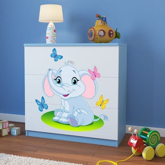 Komoda do pokoju dziecięcego, babydreams, słonik, 81 cm, niebieska Kocot Kids