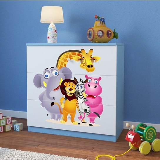 Komoda do pokoju dziecięcego, babydreams, zoo, 81 cm, niebieska Kocot Kids