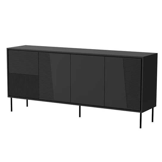 Komoda Harmony 200 cm, 4 drzwi, czarny mat High Glossy Furniture