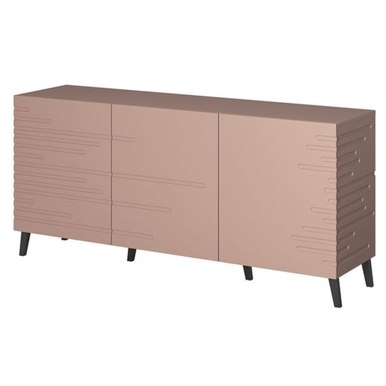 Komoda Ikon 3 drzwiowa 155 cm, różowy mat High Glossy Furniture