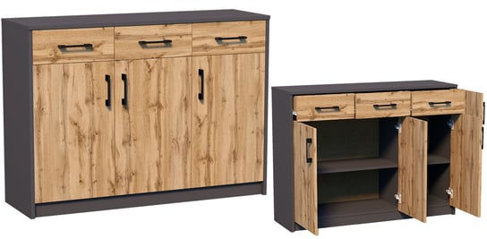Komoda K023 Grafit - Wotan 85x110x35 cm Meble-Bestseller