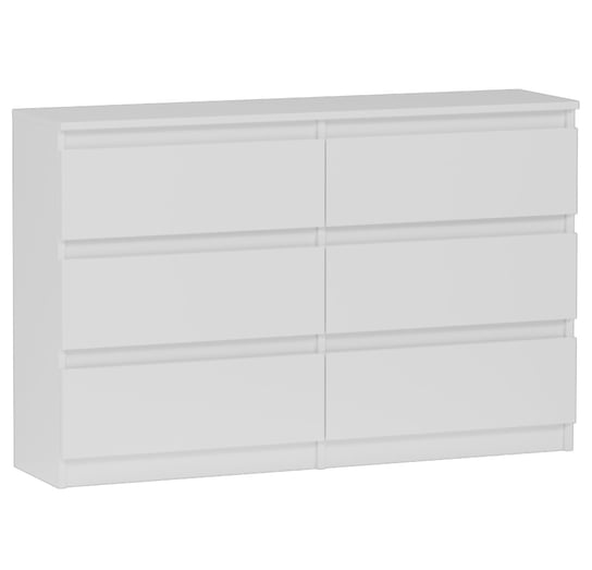 Komoda MOBENA Modern, biała, 6 szuflad, 120 cm Mobene