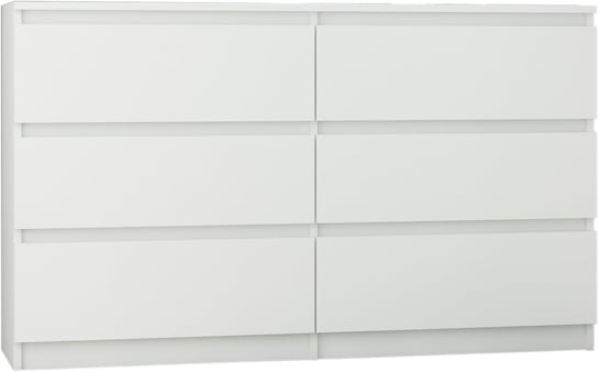 Komoda MOBENA Modern, biała, 6 szuflad, 120 cm Mobene