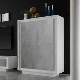 Komoda Paradise, biało-szara, 106x50x146 cm Italia Trend