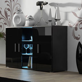 Komoda Simple, czarna, 120x41x80 cm High Glossy Furniture