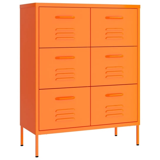Komoda stalowa 6 szuflad 80x35x101,5 cm pomarańczo / AAALOE Inna marka