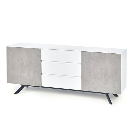 Komoda STYLE FURNITURE Concrete 2, biało-szara, 180x75x45 cm Style Furniture