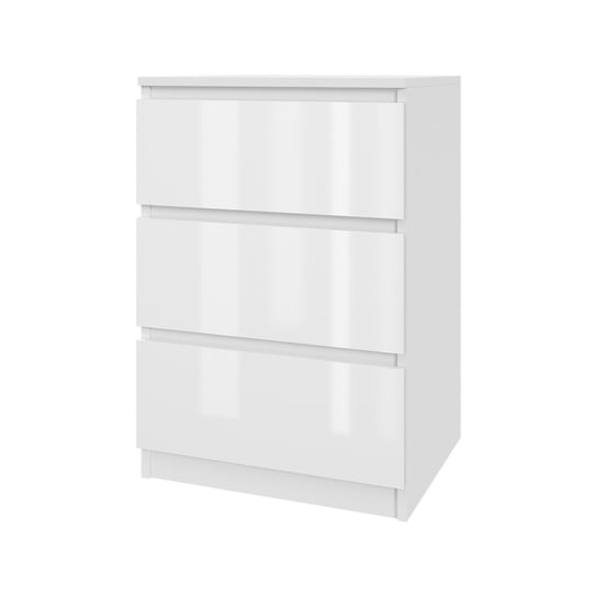 Komoda szafka AVEN 50 cm - biały lakier - 3 szuflady - przedpokój, sypialnia Mebligo