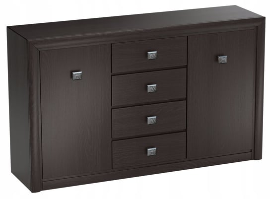 Komoda, szafka czarna wenge, szuflady, półki, pojemna, 150 cm, KOEN Furnimasters