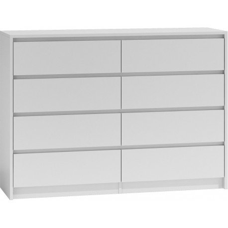 Komoda szafka KARO, 8 szuflad, biała, 138x40x97 cm Topeshop