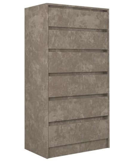 Komoda TOPESHOP Karo K6, 6 szuflad, beton, 139x70x43 cm Topeshop