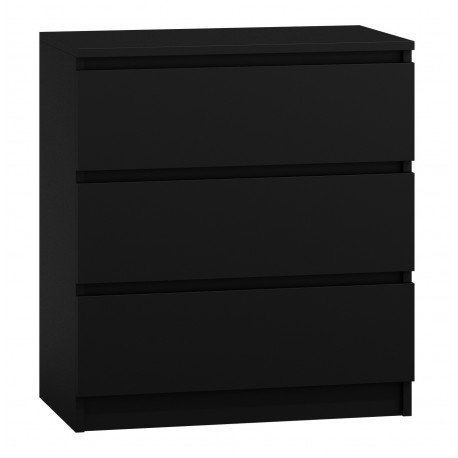 Komoda z 3 szufladami, czarna, 70x40x77 cm Topeshop