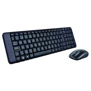 Kompaktowa bezprzewodowa klawiatura i mysz Logitech MK220 dla systemu Windows, układ hiszpański QWERTY – czarny Logitech