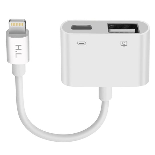 Kompaktowa przejściówka ze złącza Lightning do iPhone'a/iPada ze złącza Lightning na USB - biała Avizar