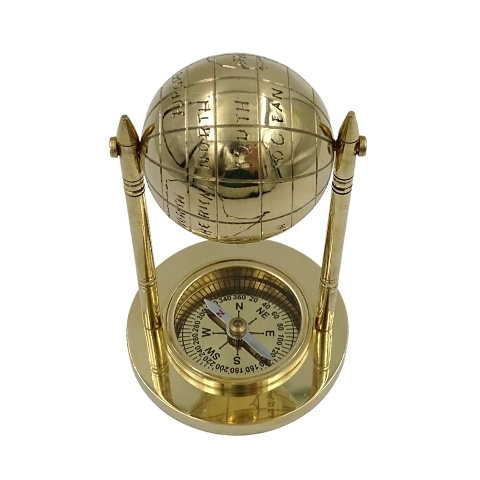 Kompas z globusem KEMIS, złoty, 12,5x7x7 cm Kemis - House of Gadgets