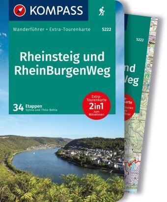 KOMPASS Wanderführer Rheinsteig RheinBurgenWeg, 34 Etappen Kompass