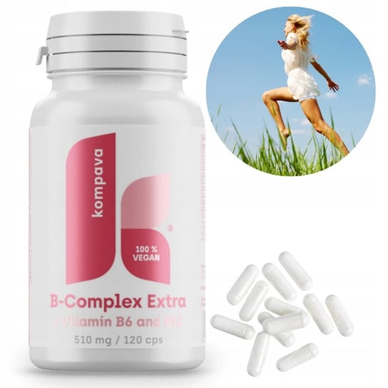 Kompava, Kompleks witamin B-complex Extra dla kobiet witaminy z grupy B, B6, B12, 120 kaps. Inna marka