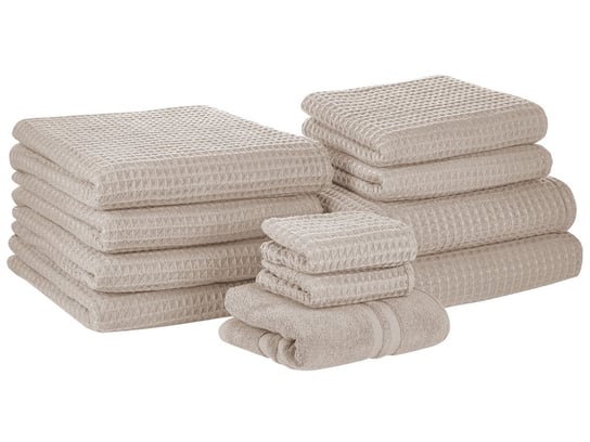 Komplet 11 ręczników bawełniany beżowy AREORA Beliani